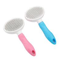 HKM-116307 Automatic Pet Hair Removal Comb with Non-Slip Grip - Blue or Pink, 18x10CM