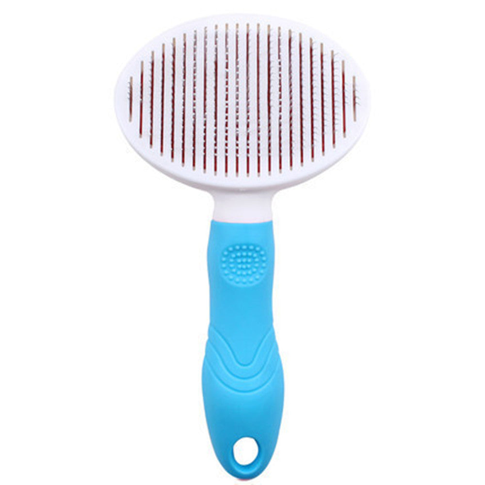 HKM-116307 Automatic Pet Hair Removal Comb with Non-Slip Grip - Blue or Pink, 18x10CM