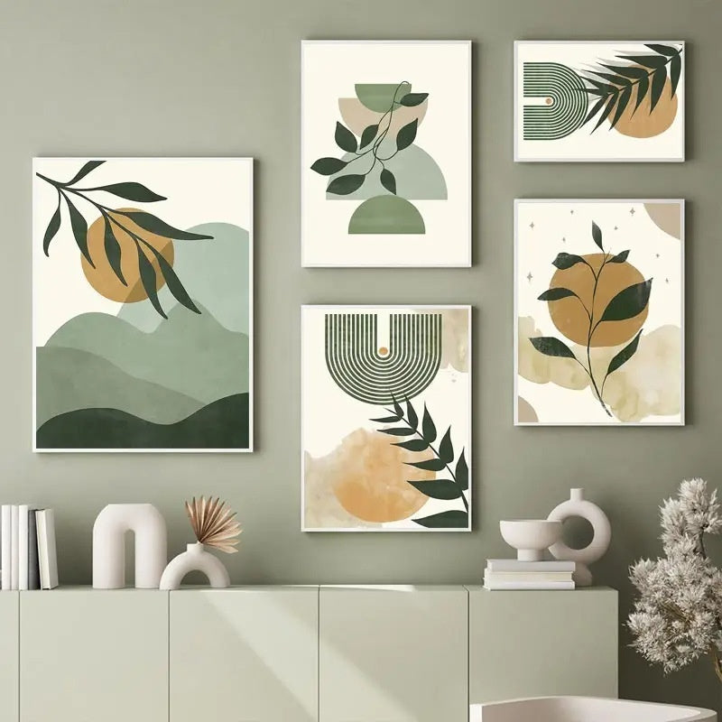 HKM-116307 Green Plant Canvas Art - Decorative Painting in Various Sizes for Home Decor