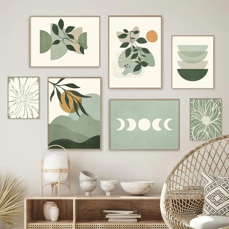 HKM-116307 Green Plant Canvas Art - Decorative Painting in Various Sizes for Home Decor