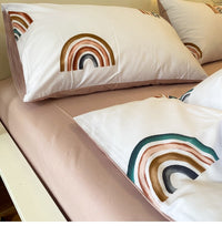 HKM-116371 White Cotton 4-Piece Twill Quilt Cover Set for Summer Bedding