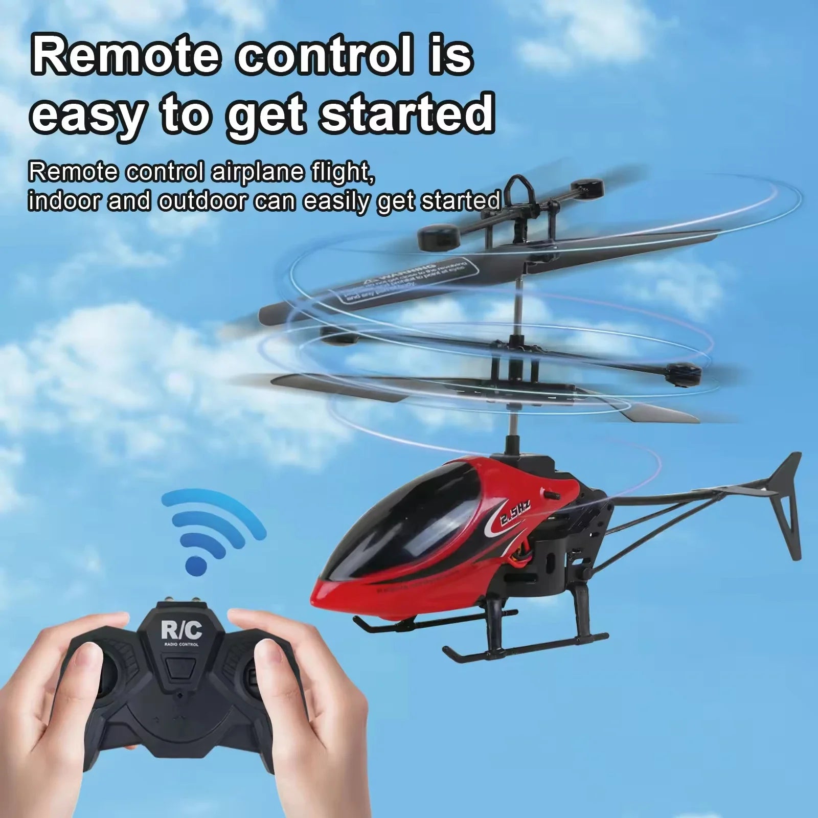 HKM-116627 Remote-Controlled Mini Helicopter Toy for Kids 8 Years and Up - Two-Channel Electric Aircraft with Shockproof Design