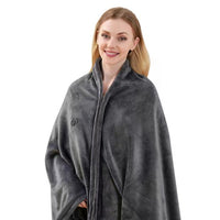 HKM-116691 Flannel Electric Blanket with 8 Zone Far Infrared Heating and 3 Temperature Settings, 150x80cm