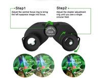 HKM-116947 Compact 10x25 Mini Binoculars - Low Light Night Vision for Outdoor Use