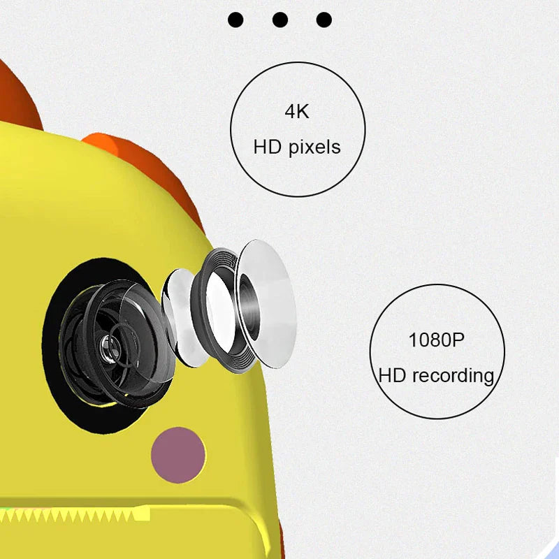 HKM-116947 Kids 1080p HD Instant Print Camera with Rechargeable Mini Printer, 2 Inch Color Thermal Photo Paper, 180° Wide Angle