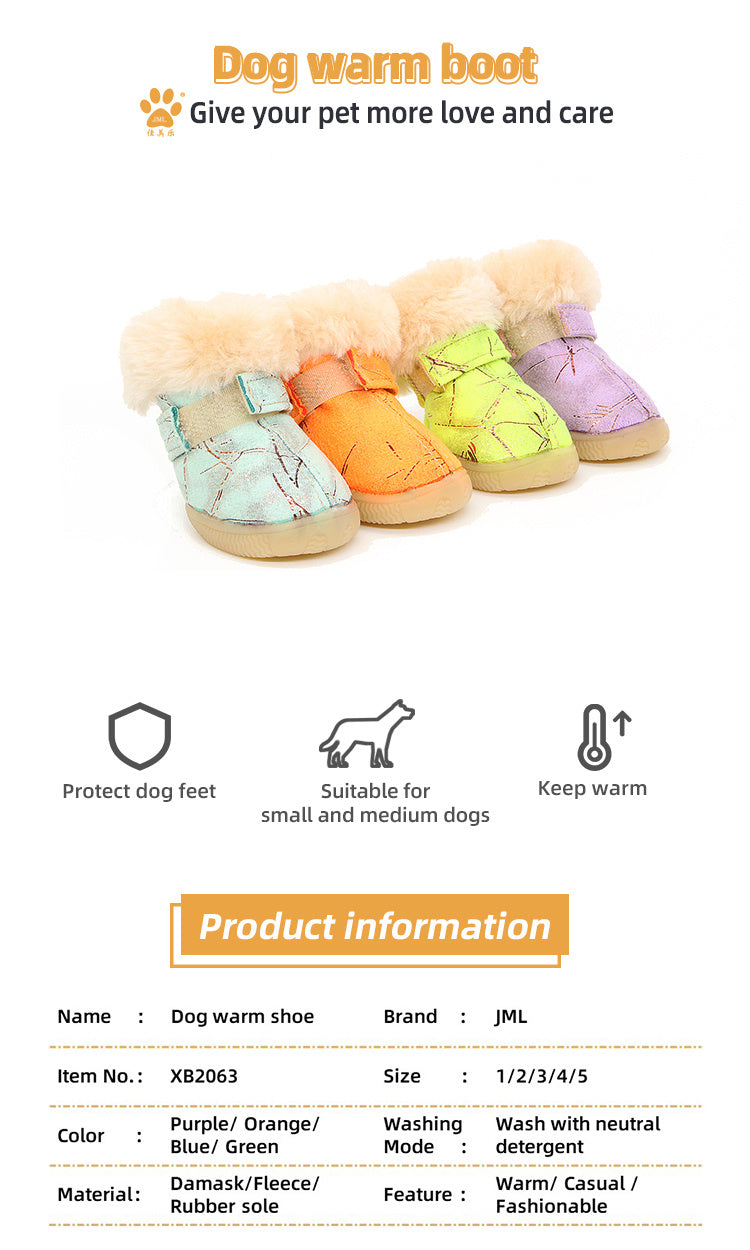 HKM-117075 Puppy Dog Winter Cotton Shoes – Non-Slip, Warm and Wear-Resistant in Various Colors