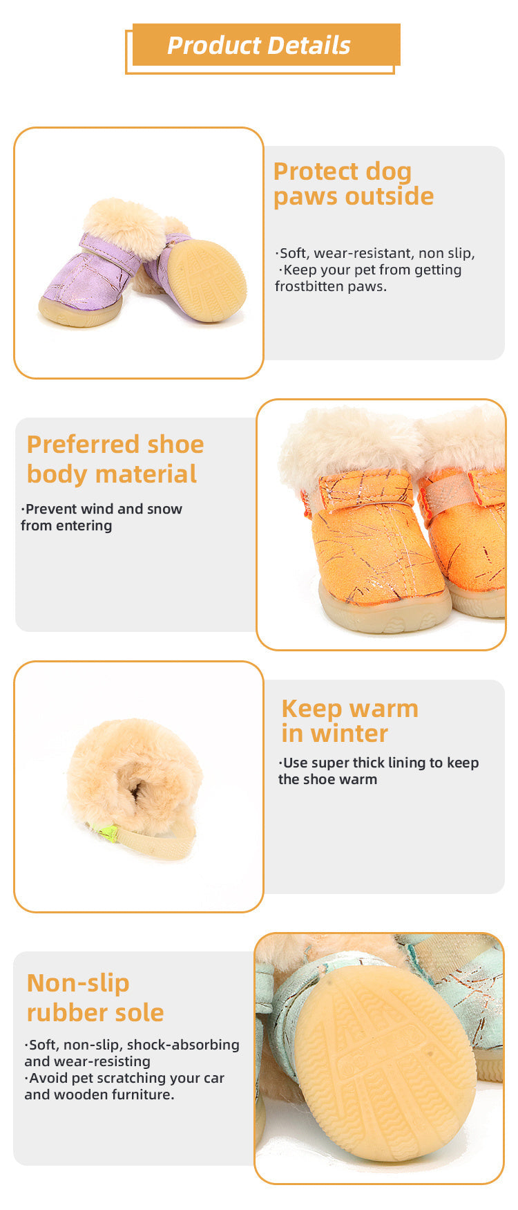 HKM-117075 Puppy Dog Winter Cotton Shoes – Non-Slip, Warm and Wear-Resistant in Various Colors