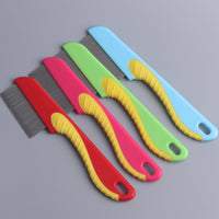 HKM-117139 Pet Grooming Flea Comb with Long Handle for Dogs and Cats - Stainless Steel and ABS TPR Material