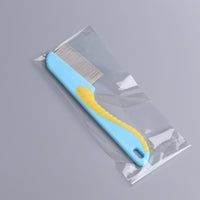 HKM-117139 Pet Grooming Flea Comb with Long Handle for Dogs and Cats - Stainless Steel and ABS TPR Material