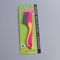 HKM-117139 Pet Grooming Flea Comb with Long Handle for Dogs and Cats - Stainless Steel and ABS TPR Material