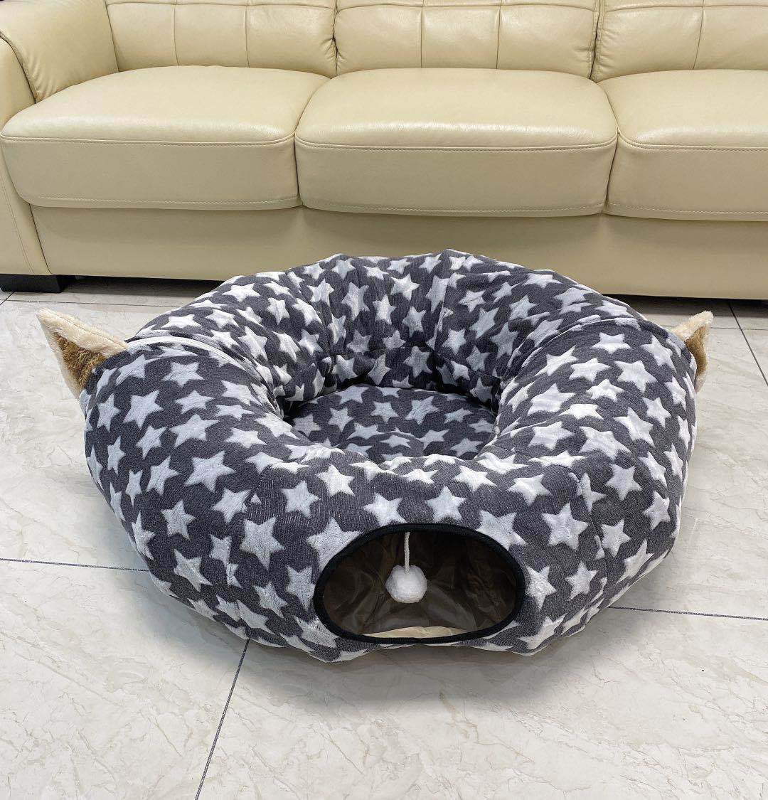 HKM-117203 Cat Tunnel Nest for Cozy Sleeping and Playtime - Foldable Cloth Design