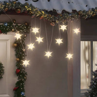 HKM-117331 LED Star-Shaped Christmas Light with 10 Warm White LEDs, Waterproof, 10 cm, Timer Function, Indoor & Outdoor Use