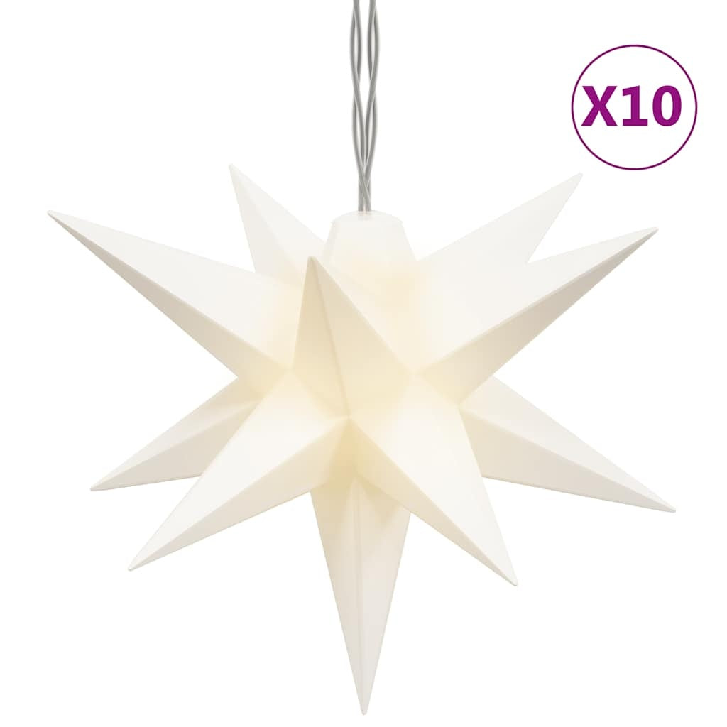 HKM-117331 LED Star-Shaped Christmas Light with 10 Warm White LEDs, Waterproof, 10 cm, Timer Function, Indoor & Outdoor Use