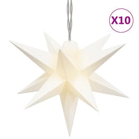 HKM-117331 LED Star-Shaped Christmas Light with 10 Warm White LEDs, Waterproof, 10 cm, Timer Function, Indoor & Outdoor Use
