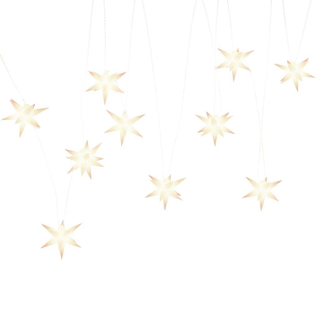 HKM-117331 LED Star-Shaped Christmas Light with 10 Warm White LEDs, Waterproof, 10 cm, Timer Function, Indoor & Outdoor Use