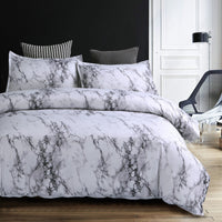 HKM-117523 Stone Grain Simple Plain Quilt Cover Set with Pillowcases, Multiple Sizes Available