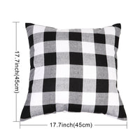 HKM-117587 Plaid Christmas Decorative Pillowcase - Red/Black or White/Black, Soft Cotton Blend, 18x18 Inch