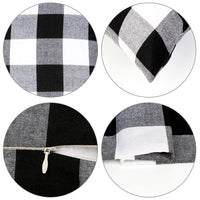 HKM-117587 Plaid Christmas Decorative Pillowcase - Red/Black or White/Black, Soft Cotton Blend, 18x18 Inch