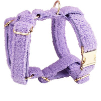 HKM-117715 Purple 4-Piece Dog Outfit Set with Collar, Leash, Bow, and Vest