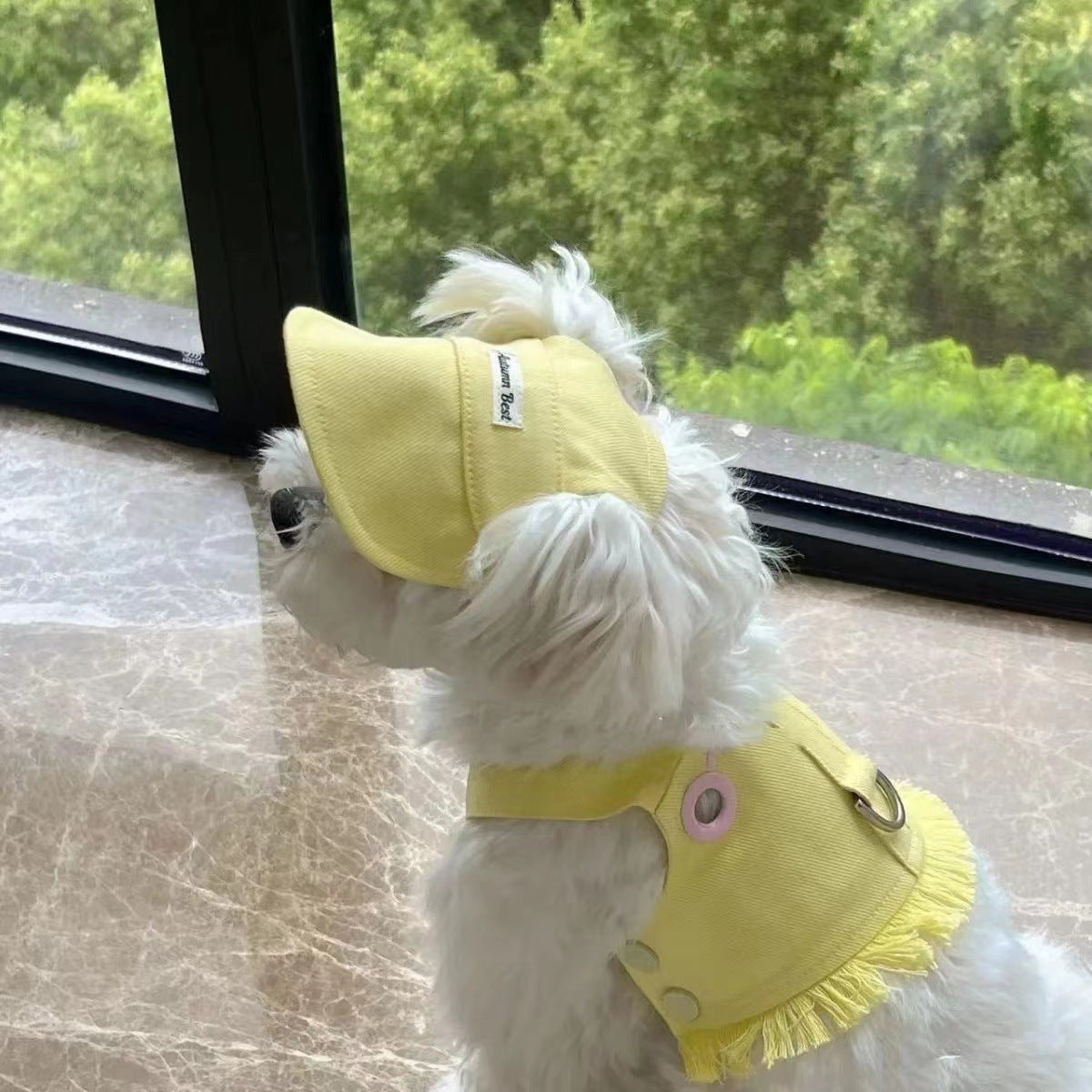 HKM-117779 Colorful Denim Vest for Pets with Adjustable Straps and Leash Options