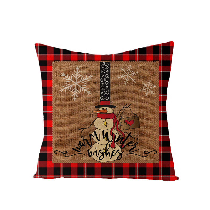 HKM-117907 Retro Floral Linen Pillowcase - European Style 45x45 cm Cushion Cover