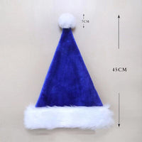 HKM-117971 Red Plush Christmas Hat with Long Fur Brim for Adults and Children