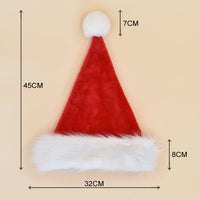 HKM-117971 Red Plush Christmas Hat with Long Fur Brim for Adults and Children
