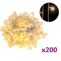 HKM-118163 Warm White String Lights with 200 LEDs, 20m Length, 8 Lighting Effects