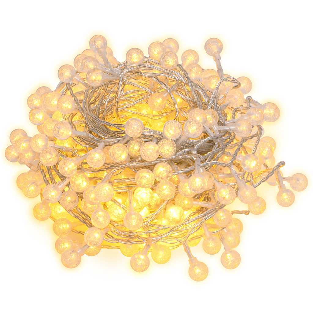 KTX-118163 Warm White String Lights with 200 LEDs, 20m Length, 8 Lighting Effects