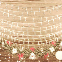 HKM-118163 Warm White String Lights with 200 LEDs, 20m Length, 8 Lighting Effects