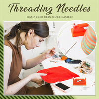 HKM-118355 Double Hole Auto Needle Threader Tool for Easy Sewing - Perfect for Small Eye Needles and Various Fabrics