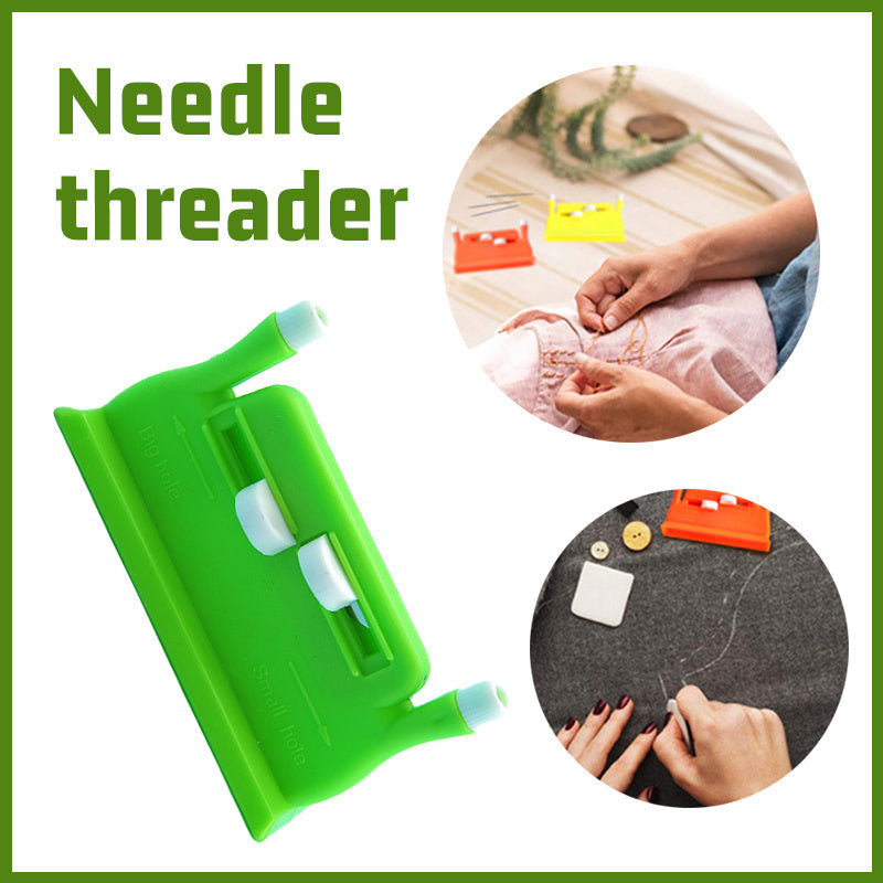 HKM-118355 Double Hole Auto Needle Threader Tool for Easy Sewing - Perfect for Small Eye Needles and Various Fabrics