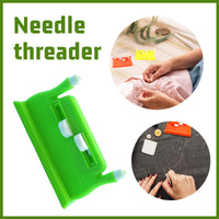 HKM-118355 Double Hole Auto Needle Threader Tool for Easy Sewing - Perfect for Small Eye Needles and Various Fabrics