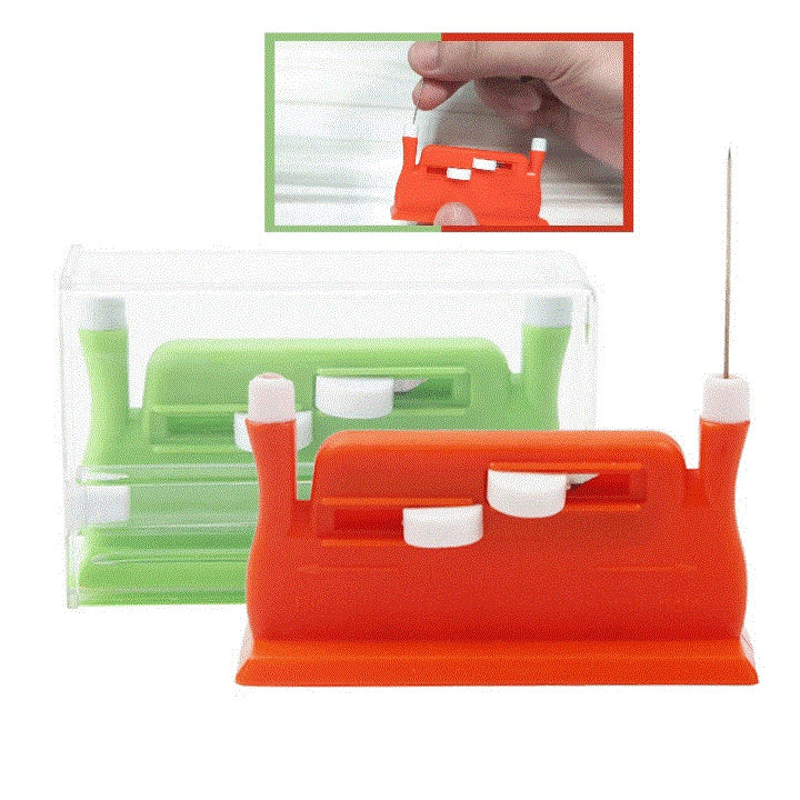 HKM-118355 Double Hole Auto Needle Threader Tool for Easy Sewing - Perfect for Small Eye Needles and Various Fabrics