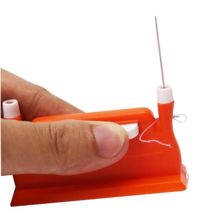 HKM-118355 Double Hole Auto Needle Threader Tool for Easy Sewing - Perfect for Small Eye Needles and Various Fabrics