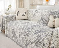 HKM-118419 Durable Non-Slip Chenille Sofa Slipcover in Striped Design, Multiple Sizes Available