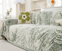 HKM-118419 Durable Non-Slip Chenille Sofa Slipcover in Striped Design, Multiple Sizes Available