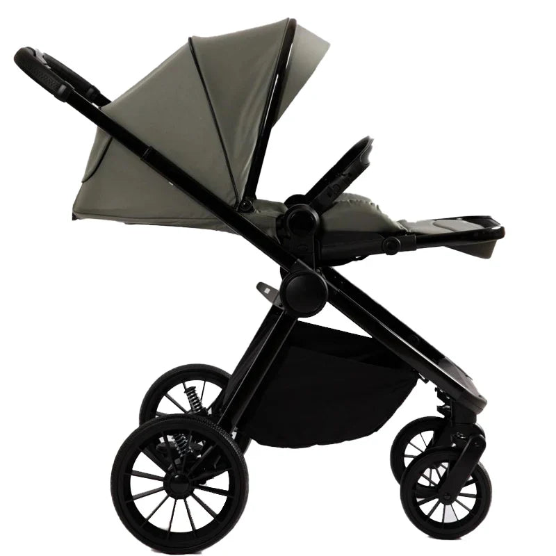KTX-118547 Versatile Foldable 3-in-1 Baby Stroller with PU Linen Fabric for Ages 3+