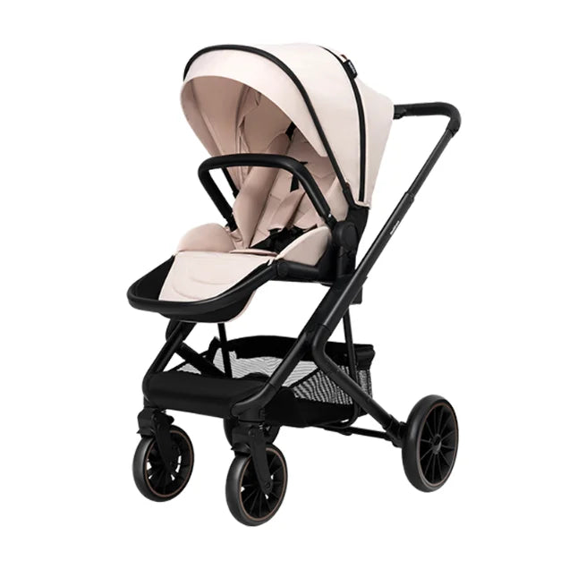 KTX-118547 Versatile Foldable 3-in-1 Baby Stroller with PU Linen Fabric for Ages 3+