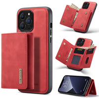 HKM-118611 2-in-1 Magnetic Phone Case and Wallet for iPhone Models - PU Leather, Multiple Color Options