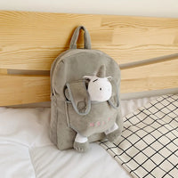 HKM-118611 Cute Cartoon Animal Plush Backpack for Kids - Versatile 2 in 1 Soft Stuffed Toy and Preschool Bag