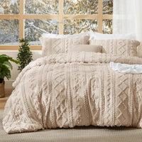 HKM-118675 Soft Thermal Milk Fiber Solid Color Bedding Set - Duvet Cover and Sheet Options