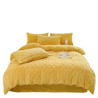 HKM-118675 Soft Thermal Milk Fiber Solid Color Bedding Set - Duvet Cover and Sheet Options