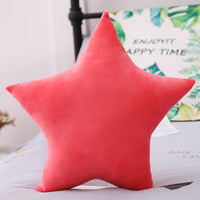 HKM-118803 Five-Pointed Star Plush Lumbar Pillow - Soft PP Cotton Cushion for Car, 45x45cm, Multiple Colors Available