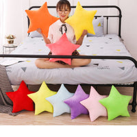 HKM-118803 Five-Pointed Star Plush Lumbar Pillow - Soft PP Cotton Cushion for Car, 45x45cm, Multiple Colors Available