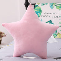 HKM-118803 Five-Pointed Star Plush Lumbar Pillow - Soft PP Cotton Cushion for Car, 45x45cm, Multiple Colors Available