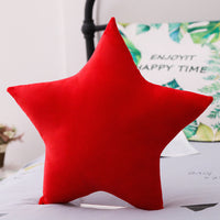 HKM-118803 Five-Pointed Star Plush Lumbar Pillow - Soft PP Cotton Cushion for Car, 45x45cm, Multiple Colors Available