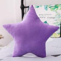 HKM-118803 Five-Pointed Star Plush Lumbar Pillow - Soft PP Cotton Cushion for Car, 45x45cm, Multiple Colors Available