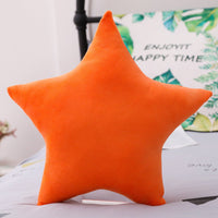 HKM-118803 Five-Pointed Star Plush Lumbar Pillow - Soft PP Cotton Cushion for Car, 45x45cm, Multiple Colors Available