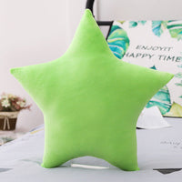 HKM-118803 Five-Pointed Star Plush Lumbar Pillow - Soft PP Cotton Cushion for Car, 45x45cm, Multiple Colors Available